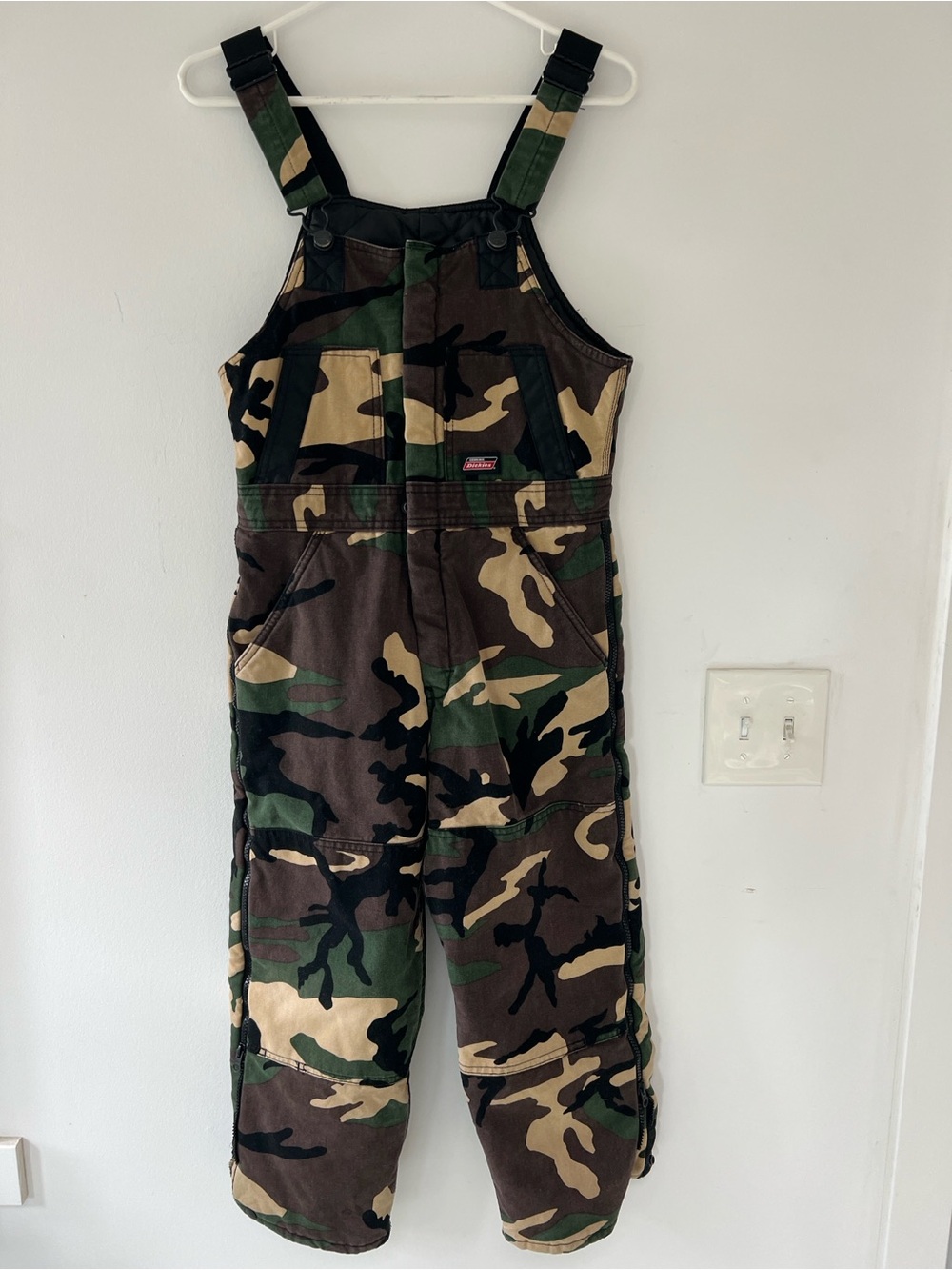 Camouflage boys Insulated quilted One-Piece Overall winter Medium 8-10 ,dickies